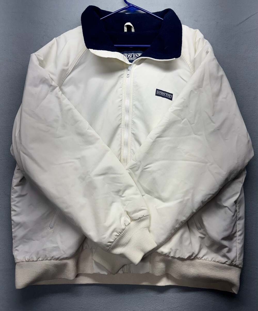 Vintage Lands' End Squall Jacket Full Zip Fleece Lined Bomber Jacket XL